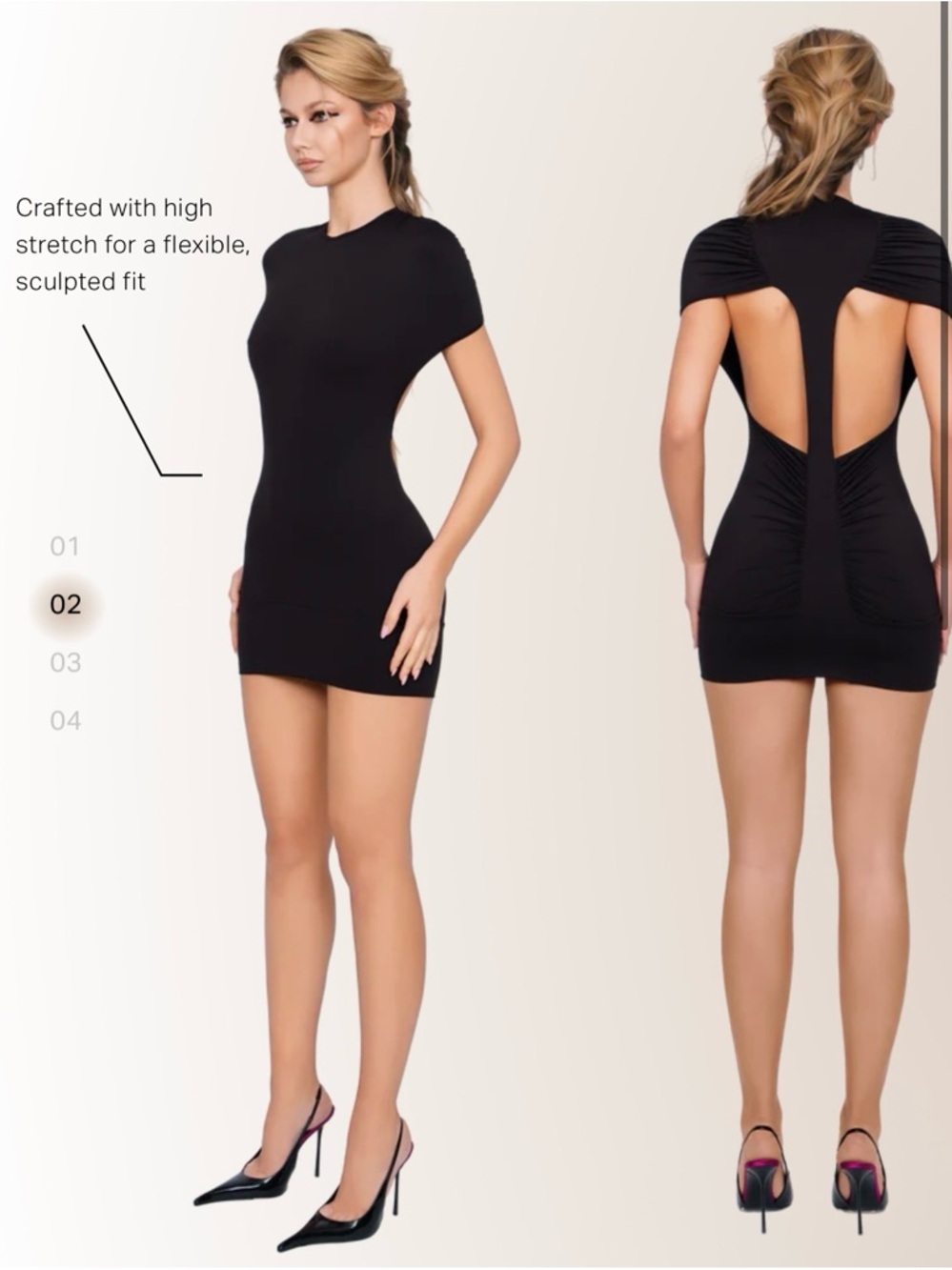 Coucoo Black Dola Ruched Mini Dress - Women